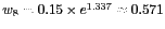 $w_8 = 0.15\times e^{1.337} \approx
0.571$