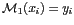 $\mathcal{M}_1(x_i) = y_i$